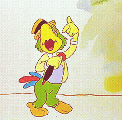A Cartoon Parrot Is Holding A Pen And Giving A Thumbs Up Sign GIF