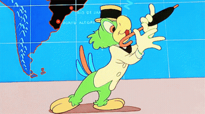 A Cartoon Parrot Is Standing In Front Of A Map Which Says Porto Alegre GIF