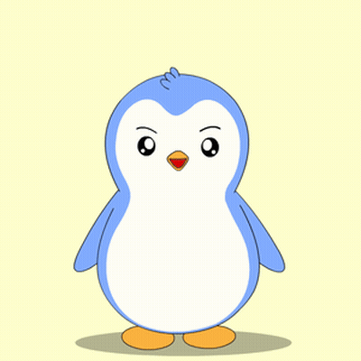 A Cartoon Penguin Is Crossed Out With Red Lines GIF