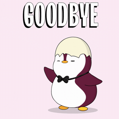 A Cartoon Penguin Says Goodbye While Dancing GIF