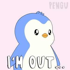 A Cartoon Penguin Says I 'M Out GIF