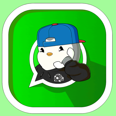 A Cartoon Penguin Wearing A Blue Hat And A Black Hoodie GIF