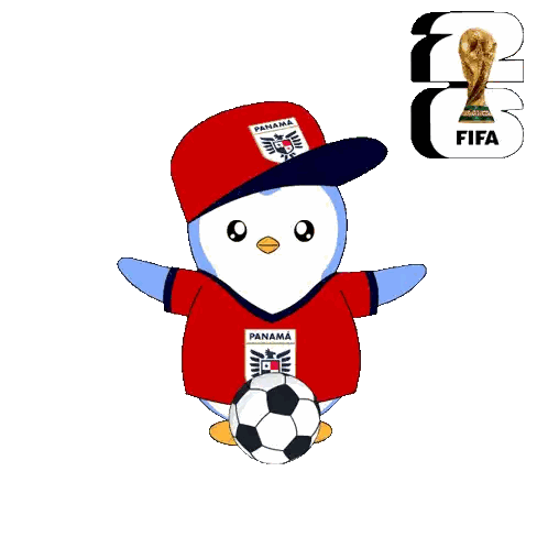 A Cartoon Penguin Wearing A Panama Shirt And Hat Sticker