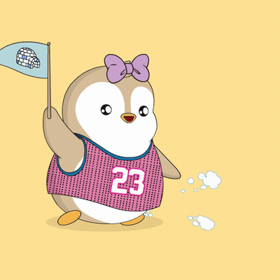 A Cartoon Penguin Wearing A Pink Jersey With The Number 23 On It GIF