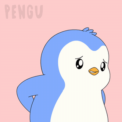 A Cartoon Penguin With A Red Lightning Bolt On Its Back GIF