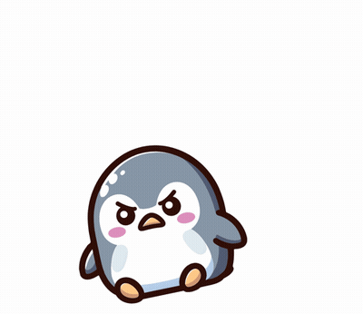 A Cartoon Penguin With An Angry Expression On Its Face GIF
