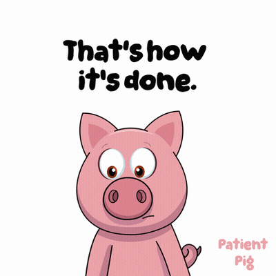 A Cartoon Pig Holding A Microphone With The Words That 'S How It 'S Done Below It GIF