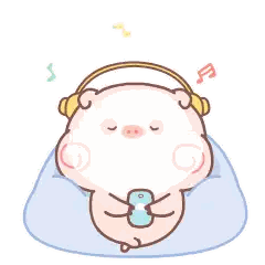 A Cartoon Pig Wearing Headphones And Holding A Cellphone Sticker