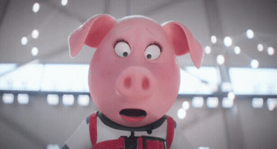 A Cartoon Pig With A Shocked Look On Her Face GIF