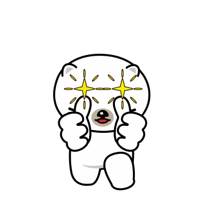 A Cartoon Polar Bear Is Giving A Thumbs Up Sign With His Eyes Glowing . Sticker