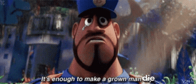 A Cartoon Police Officer Says It 'S Enough To Make A Grown Man Die . GIF
