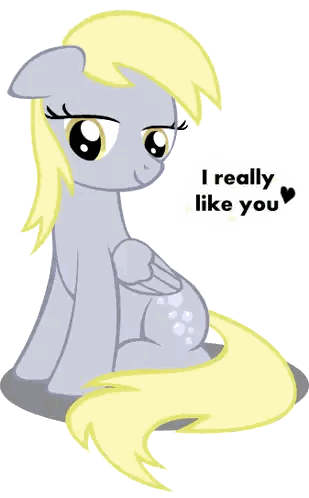 A Cartoon Pony Says I Really Like You On A White Background Sticker