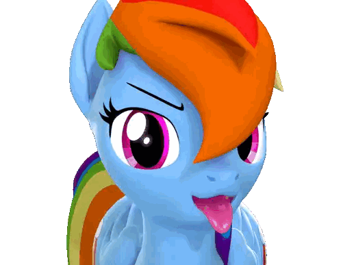 A Cartoon Pony With A Rainbow Mane Sticking Out Its Tongue Sticker