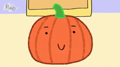 A Cartoon Pumpkin With A Face And The Words I 'M A Pumpkin Below It GIF