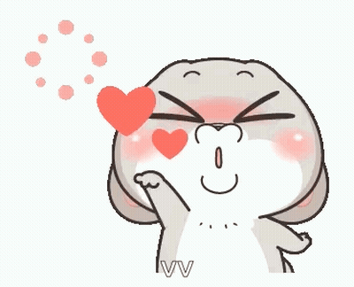 A Cartoon Rabbit Is Blowing A Kiss With A Heart In Front Of His Eyes . GIF