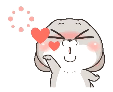 A Cartoon Rabbit Is Blowing A Kiss With A Heart In Front Of His Eyes . GIF