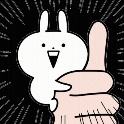 A Cartoon Rabbit Is Giving A Thumbs Up With A Hand . GIF