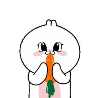 A Cartoon Rabbit Is Holding A Carrot In His Hand And Looking At The Camera . Sticker