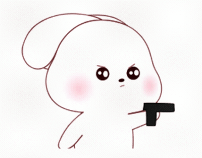A Cartoon Rabbit Is Holding A Gun And Making A Funny Face GIF