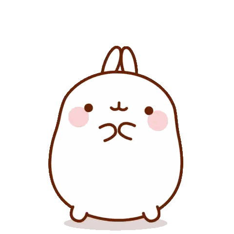 A Cartoon Rabbit Is Holding A Pink Heart In His Mouth Sticker