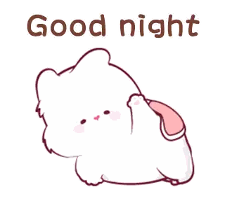 A Cartoon Rabbit Is Laying Down With The Words Good Night Written Above It . Sticker