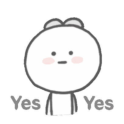 A Cartoon Rabbit Is Saying Yes With A Bow On Its Head . Sticker