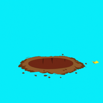 A Cartoon Rabbit Is Standing In Front Of A Hole With The Words Good Morning Written Above It GIF