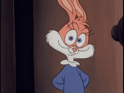 A Cartoon Rabbit Wearing A Blue Shirt And A White Collar GIF