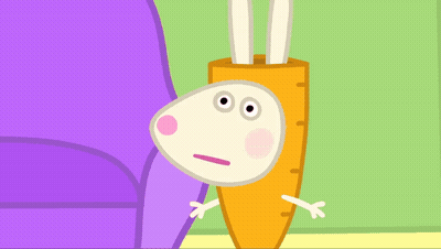 A Cartoon Rabbit With A Carrot In Its Mouth GIF