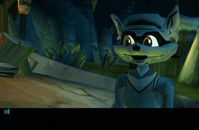 A Cartoon Raccoon Is Standing In A Forest And Smiling GIF