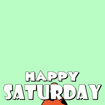 A Cartoon Raccoon Wearing A Party Hat With The Words Happy Saturday Below It GIF