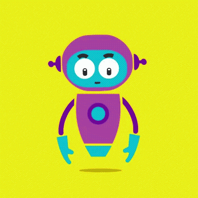 A Cartoon Robot Is Giving A Thumbs Up Sign On A Yellow Background GIF
