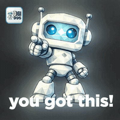 A Cartoon Robot Is Pointing At The Camera With The Words You Got This Below It GIF