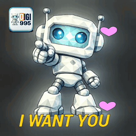 A Cartoon Robot Says " I Want You " While Pointing At The Viewer GIF
