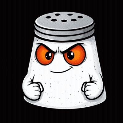 A Cartoon Salt Shaker Giving A Thumbs Up With The Words Good Job Written Below It GIF