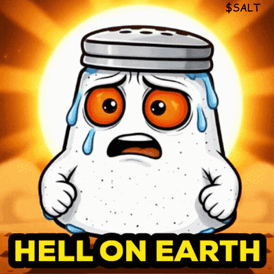 a cartoon salt shaker is crying with the words hell on earth written below it