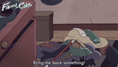 A Cartoon Says Bring Me Back Something On The Bottom GIF