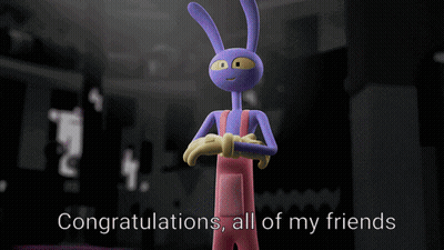 A Cartoon Says Congratulations To All Of Its Friends GIF