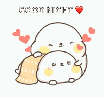 A Cartoon Says Good Night With A Heart GIF