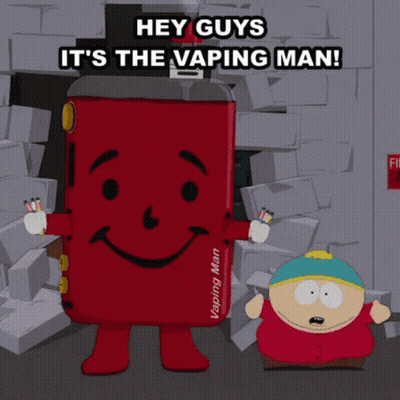 A Cartoon Says Hey Guys It 'S The Vape Man GIF