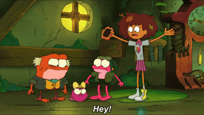 A Cartoon Says Hey Hey Hey Hey In The Corner GIF