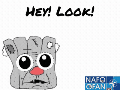 A Cartoon Says Hey Look An Idiot With An Arrow Pointing To The Right GIF