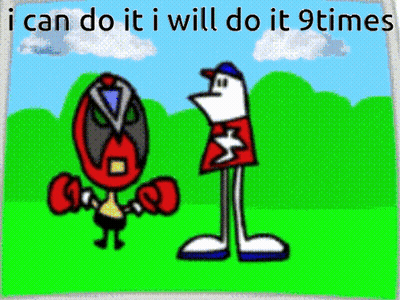 A Cartoon Says I Can Do It I Will Do It 9 Times With Two Characters GIF