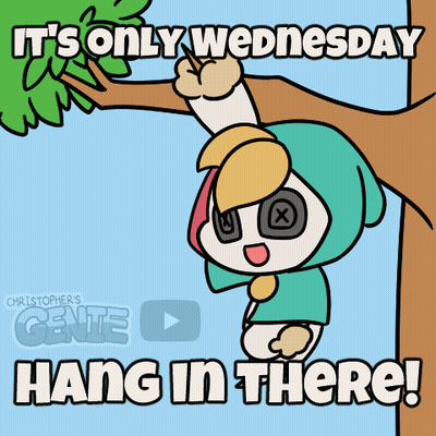 A Cartoon Says It 'S Only Wednesday Hang In There .. GIF