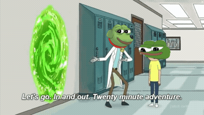 A Cartoon Says Let 'S Go In And Out And Twenty Minute Adventure GIF