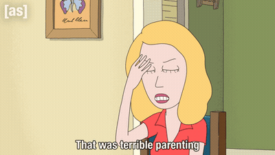 A Cartoon Says That Was Terrible Parenting In Front Of A Picture Of A Butterfly GIF