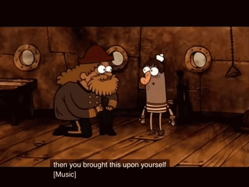A Cartoon Says " You 'Re Music You 'Re " In White Letters GIF
