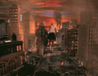 A Cartoon Scene Of A City With A Sign That Says Playboy GIF