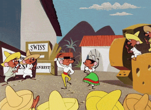 A Cartoon Scene With A Sign That Says Swiss GIF