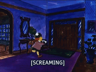 A Cartoon Scene With The Word Screaming At The Top GIF